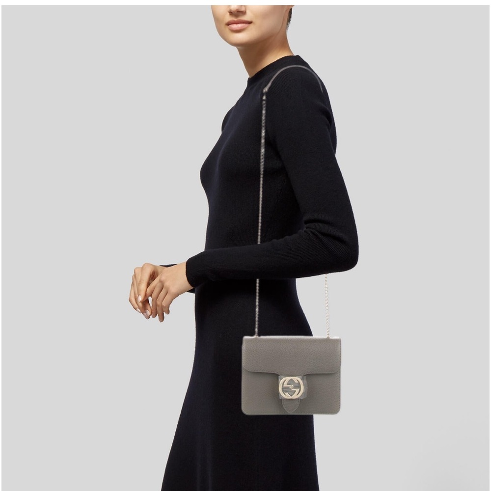 NWT Interlocking GUCCI GREY BAG - Picture 2 of 9